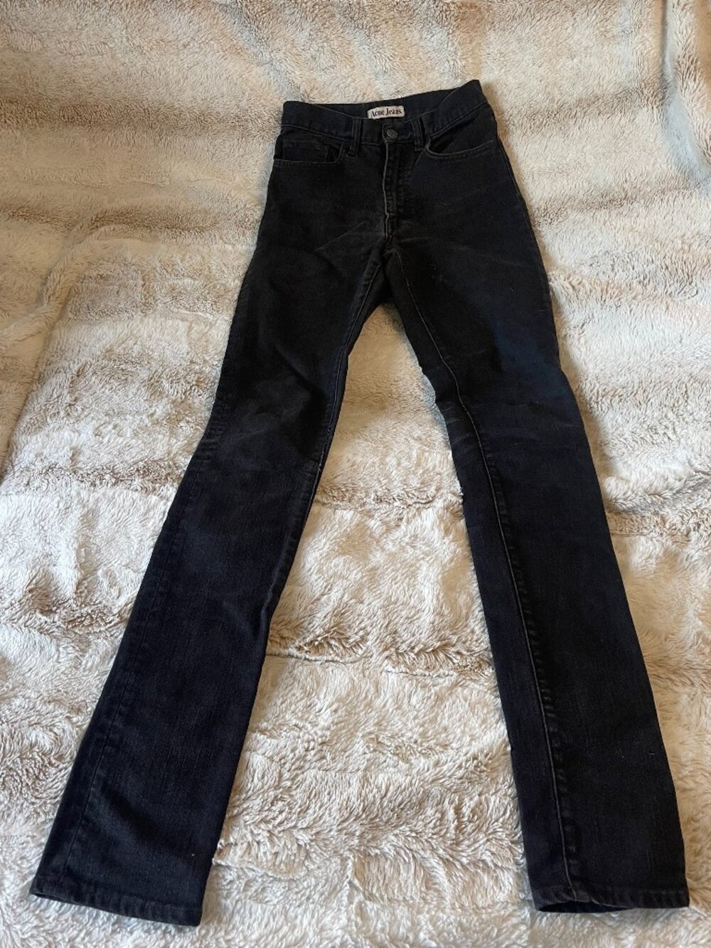 Acne Studios Needle "Wet Cash" skinny jeans in needle black size 27